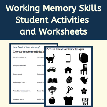 Preview of Executive Function Activities & Worksheets: Working Memory