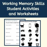Executive Function Activities & Worksheets: Working Memory