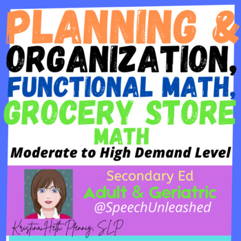Preview of Executive Function Planning and Organization, Functional Math, Grocery Math