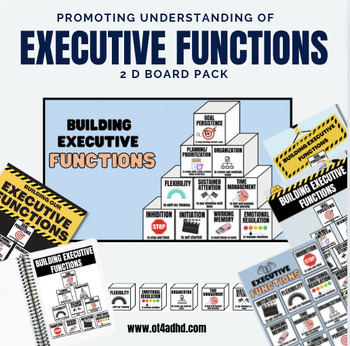 Preview of Executive Function Poster Interactive Notebook and Board OT SEL SLP ADHD