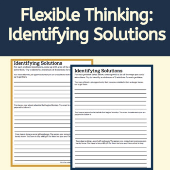 Preview of Executive Function Skills Activity: Flexible Thinking  