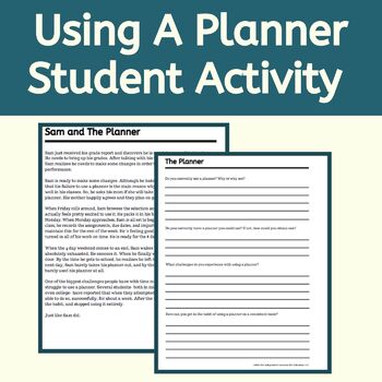 Preview of Executive Function Skills Activity Lesson: Using A Planner