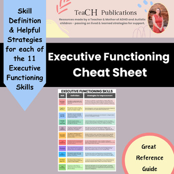 Preview of Executive Function Skills Cheat Sheet Strategies for Improvement