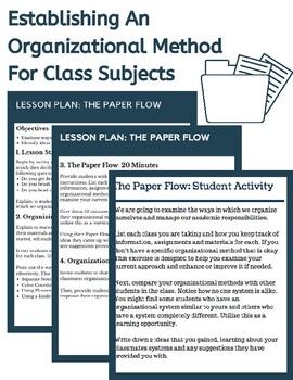 Preview of Executive Function Skills: Establishing An Organizational Method Lesson Plan