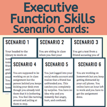 Preview of Executive Function Skills Scenario Cards