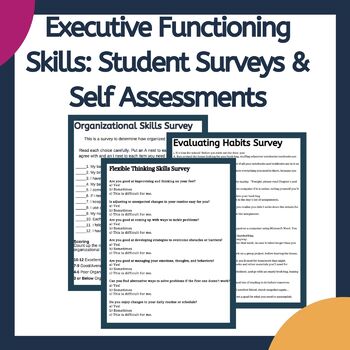 Preview of Executive Function Skills: Student Surveys & Self Assessments Bundle