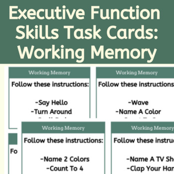 Preview of Executive Function Skills: Working Memory Skills Task Cards