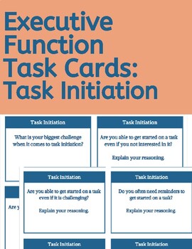 Preview of Executive Function Task Cards: Task Initiation Skills
