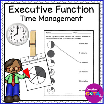 Preview of Time Management Worksheets Executive Functioning & Elapsed Time Activities