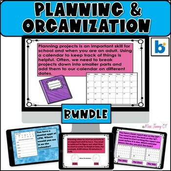 Preview of Executive Functioning Activities Planning Organization Boom Cards OT BUNDLE