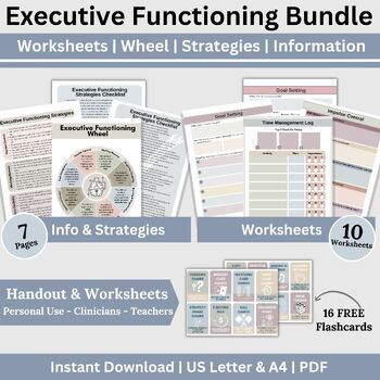 Preview of Executive Functioning Adult ADHD Therapy Bundle, ADHD Worksheets