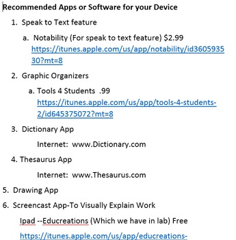 Preview of Executive Functioning Apps / Resources for Mobile Devices - Digital - Technology