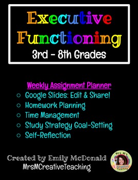 Preview of Executive Functioning: Assignment Planner (Google Slides)