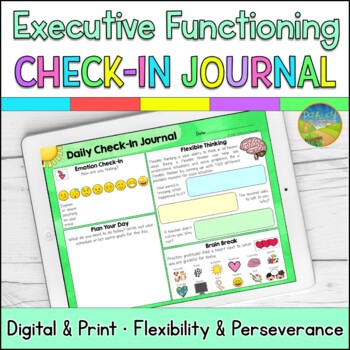 Preview of Executive Functioning Check-In Journal for Flexibility & Perseverance Skills