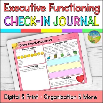 Preview of Executive Functioning Check-In Journal for Organization & Time Management