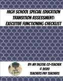 Executive Functioning Checklist Special Education Transiti