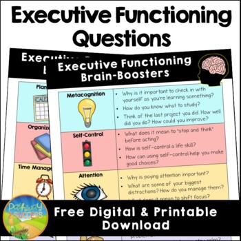 Preview of Executive Functioning Discussion Questions - Digital & Print