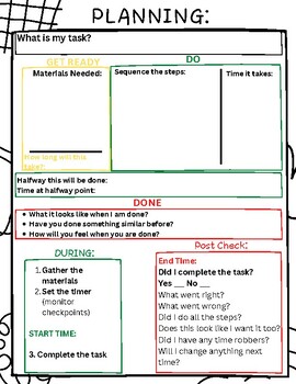 Preview of Executive Functioning Graphic Organizer