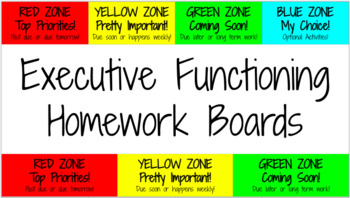 Preview of Executive Functioning Homework Board (Editable w/ Digital and Printable options)