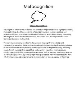 Preview of Executive Functioning : Metacognition