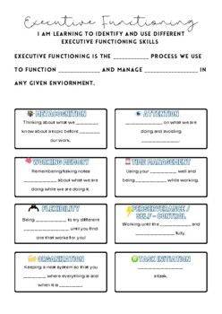 Preview of Executive Functioning Note-Catcher & Reflection Sheet