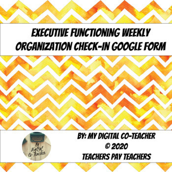 Preview of Executive Functioning Organization Weekly Remote Learning Check In SpEd Resource