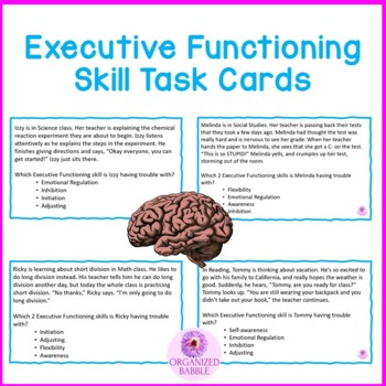 Preview of Executive Functioning Skill Task Cards