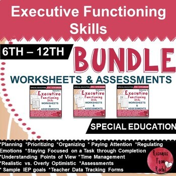 Preview of Executive Functioning Skills - BUNDLE - Worksheets and Assessments