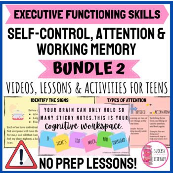 Preview of Executive Functioning Skills Digital Bundle 2 of Lessons & Activities for Teens