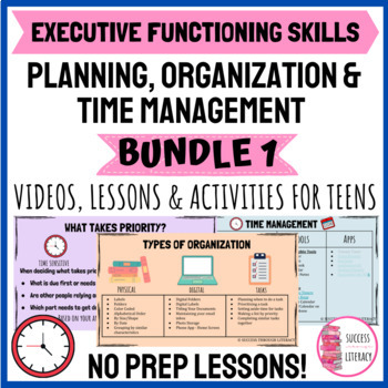 Preview of Executive Functioning Skills Digital Bundle 1 of Lessons & Activities for Teens