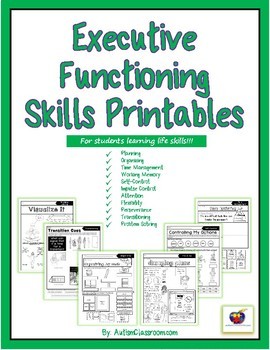 Preview of Executive Functioning Skills Printables for Students (Life Skills/Autism/SPED)
