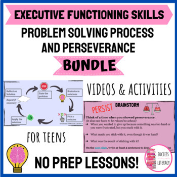 Preview of Executive Functioning Skills Problem Solving & Perseverance Lessons & Activities