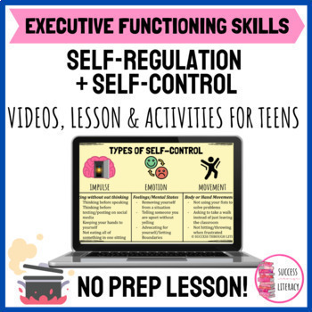 Preview of Executive Functioning Skills Self-Regulation & Self-Control Lesson & Activities