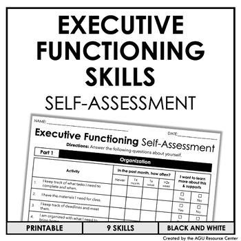 Preview of Executive Functioning Skills | Student Self-Assessment