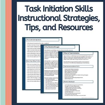 Preview of Executive Functioning Skills: Task Initiation Informational Guide