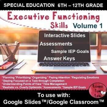 Preview of Executive Functioning Skills Volume 1 for Distance Learning & Google Classroom™