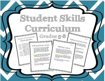 Preview of Executive Functioning "Student" Skills Curriculum