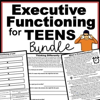 Preview of Executive Functioning Activities for Teens Bundle