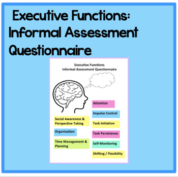 Preview of Executive Functions Informal Assessment Questionnaire
