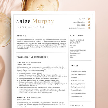 Preview of Executive Resume Template, Resume Template Google Docs, Resume Template Teacher