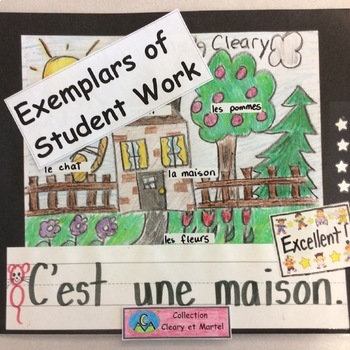 Preview of Exemplars of student work - French - 4 Coloured Posters - Distance Learning
