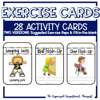Preview of Brain Break Exercise Activity Cards- Occupational Therapy
