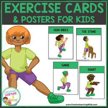Preview of Exercise Cards & Posters for Kids
