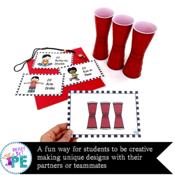 Cup Stack Challenge - At Home Physical Education - Family Fun Exercise -  Fitness - Brain Break 