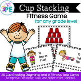 Exercise Cup Stacking Fitness Challenge Task Cards- Set of 50