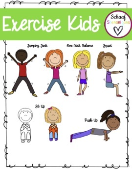 kids workout clipart