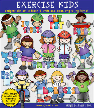 exercises for kids clipart book