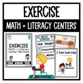 Exercise Math + Literacy Centers for PreK, Kinder, Sped