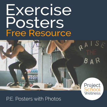 Preview of FREE Exercise Posters Fitness and PE Classroom Posters