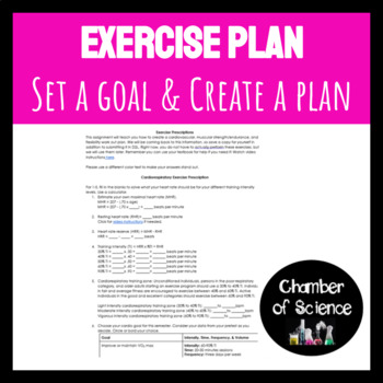 Preview of Exercise Plan- Goal Setting & Planning: Distance Learning / Printable